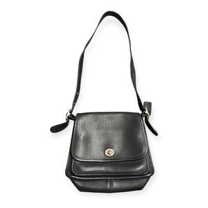 Coach 9061 Rambler’s Legacy Crossbody Bag Black Turn Lock Tanned Leather Vintage